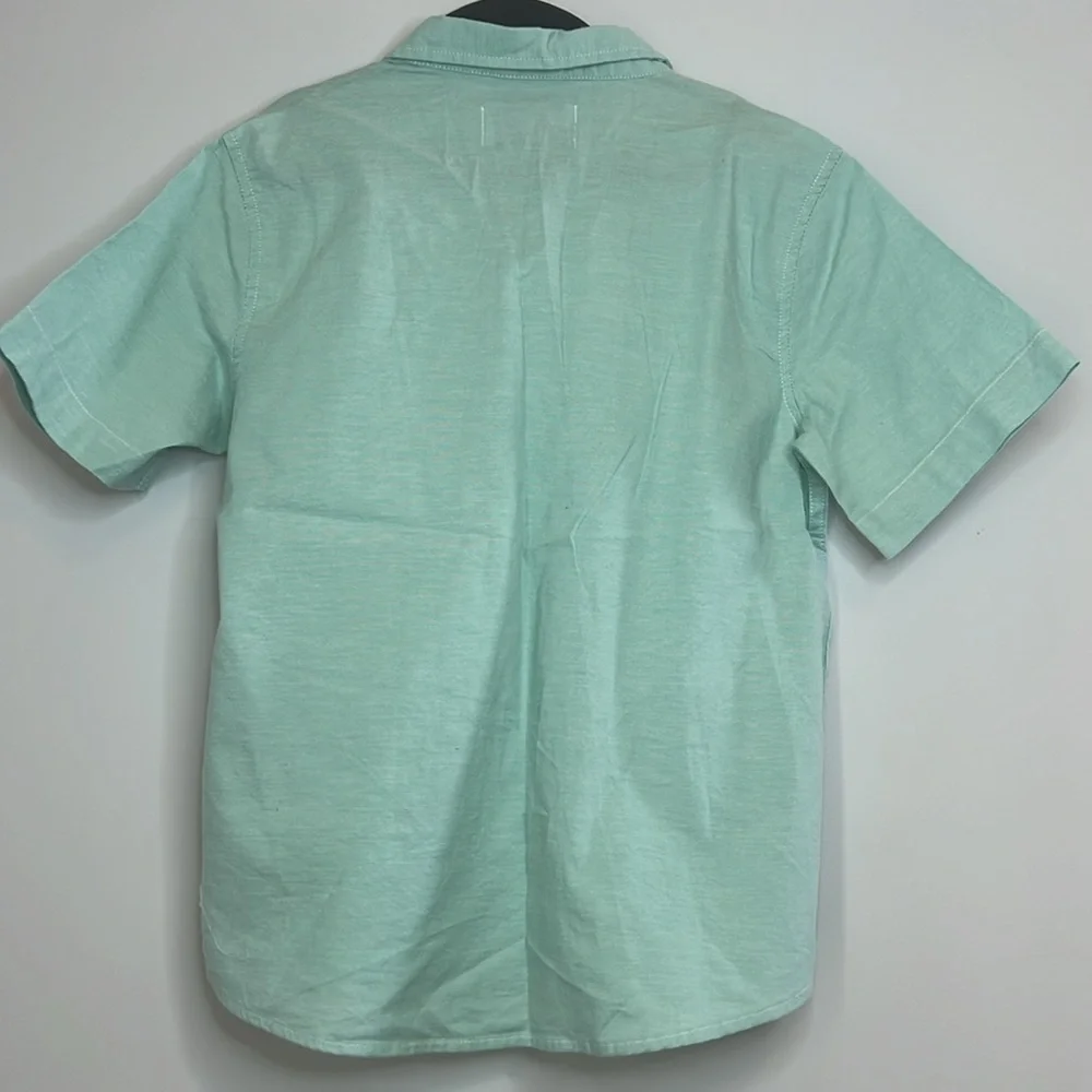 Old Navy Kids Short Sleeve Teal Button Down Cotton Dress Shirt Boys Size‎ Small